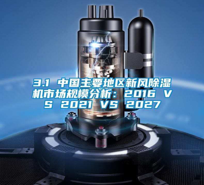 3.1 中國主要地區(qū)新風(fēng)除濕機市場規(guī)模分析：2016 VS 2021 VS 2027