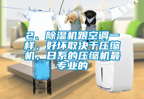 2、除濕機跟空調一樣，好壞取決于壓縮機，日系的壓縮機最專業的