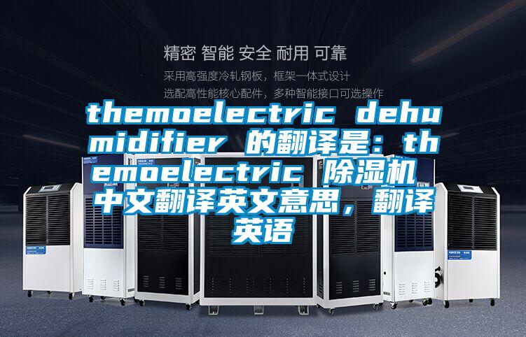 themoelectric dehumidifier 的翻譯是：themoelectric 除濕機 中文翻譯英文意思，翻譯英語