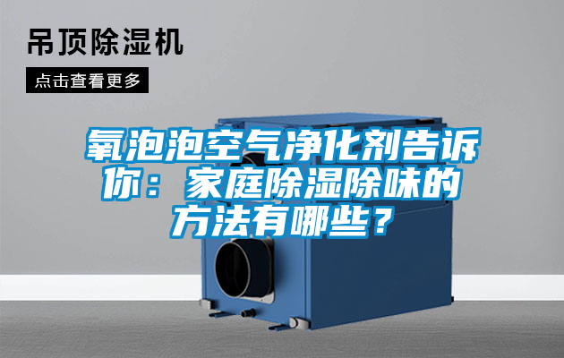 氧泡泡空氣凈化劑告訴你：家庭除濕除味的方法有哪些？