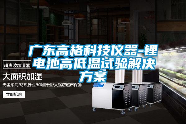 廣東高格科技儀器-鋰電池高低溫試驗(yàn)解決方案